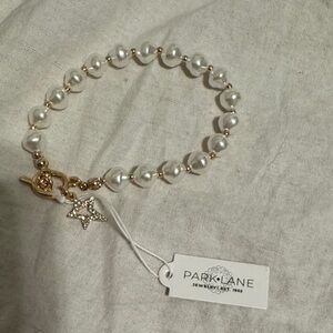 Park Lane Gold and White Pearl Bracelet with Star Charm